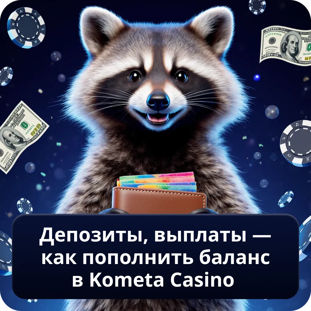 Депозиты, выплаты — как пополнить баланс в Kometa Casino